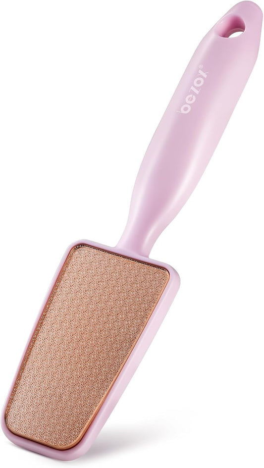 BEZOX Long Handle Glass Foot File Callus Remover, Foot Scrubber for Dead Skin, Cracked Heel Foot Scraper - Purple
