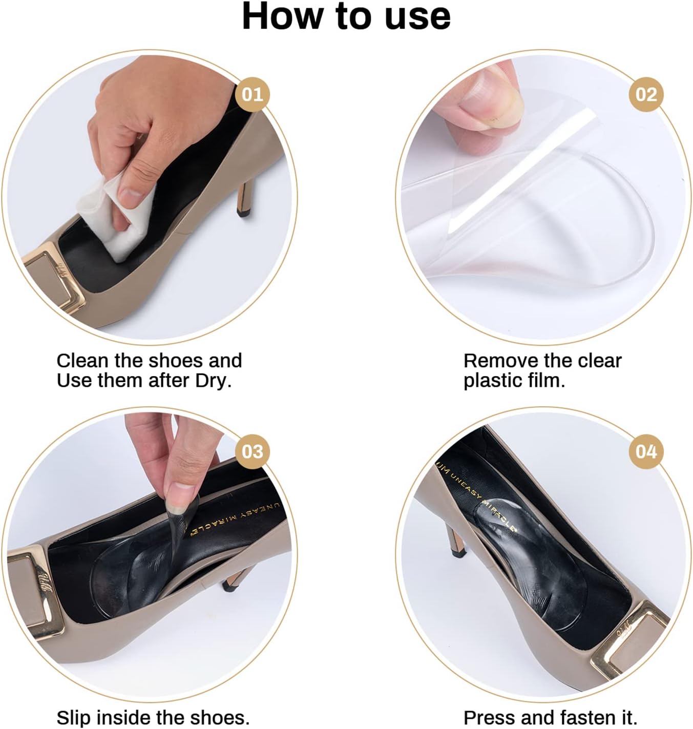 Correct-Position Gel Arch Support Insoles: Plantar Fasciitis & Flat Feet Relief, Adhesive Foot Pads for Pressure-Free Comfort- 6 Pairs