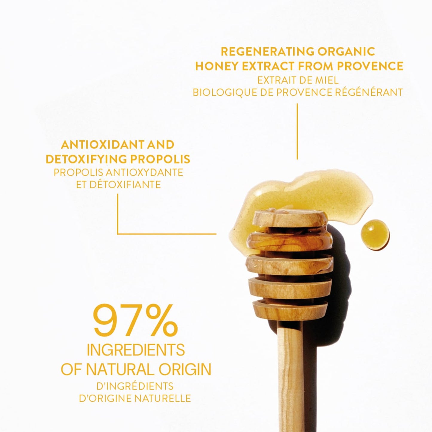 Panier des Sens - Small Hand Cream for Dry Cracked Hands – Honey Mini Hand Lotion for Dry Skin - With Shea Butter and Honey Extract - Hand Care 97% Natural Ingredients - Travel Size 1 floz