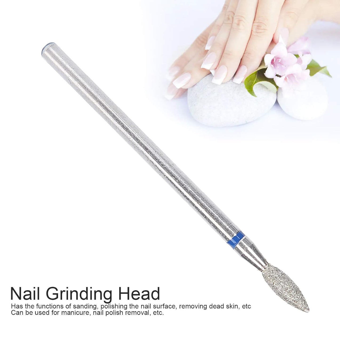 50Pcs Nail Drill Bits Nail Polishing Grind Head, Replacement Accessory Manicure Tool, Nail Drill Bits for Acrylic Gel Nails Cuticle Clean Pedicure(M-2.7mm)