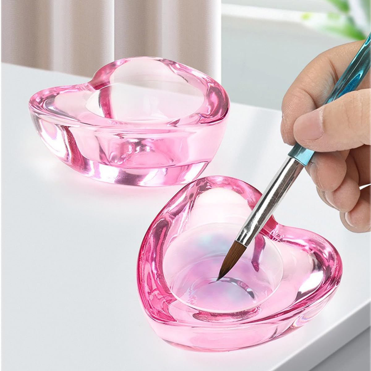 Nail Dampen Dish Cup for Nail Art, Crystal Glass Nail Monomer Dish Holder for Nail Acrylic Liquid & Powder