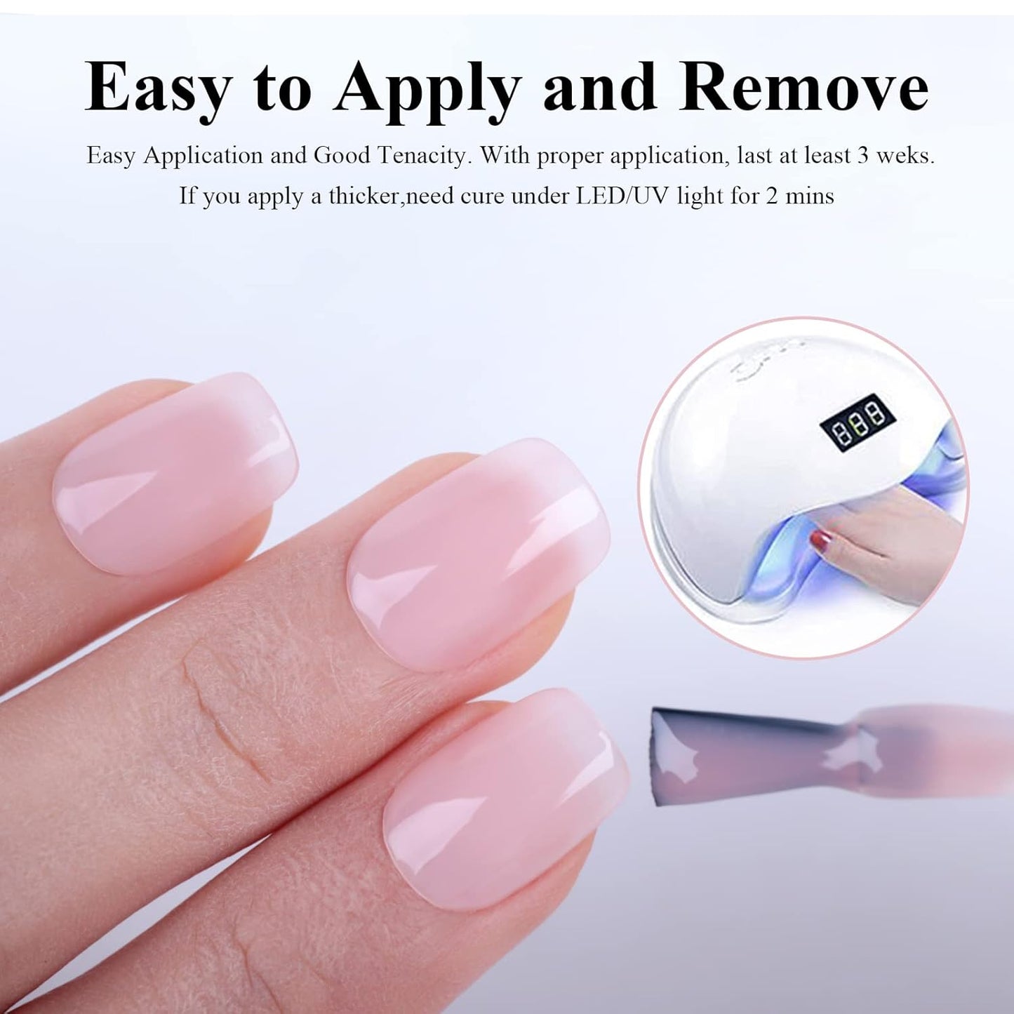 Imtiti Nude Gel Nail Polish, 1 Pcs Neutral Jelly Pink Translucent Color UV Light Cure Gel Polish for Nail Art DIY Manicure at Home Gel Nail Mani Gifts for Women Girls 0.5 fl oz