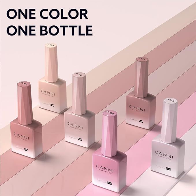 CANNI Sheer Jelly Transparent Pink Gel Nail Polish, 1Pcs Jelly Nude Pink Gel Polish Sheer Clear Light Pink Gel Polish Color Nail Polish Gel Soak Off U V Gel Nail Nail Manicure Salon DIY