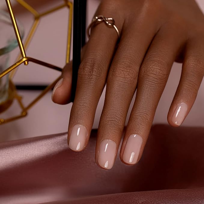 RARJSM Apricot Nude Gel Nail Polish,Neutral Sheer Cream Nude GelPolish LED UV Curing Requires Soak Off Clear Pink Jelly French Manicure Nail Gel Polish 1pcs Single Bottle 15ml for Home Salon DIY
