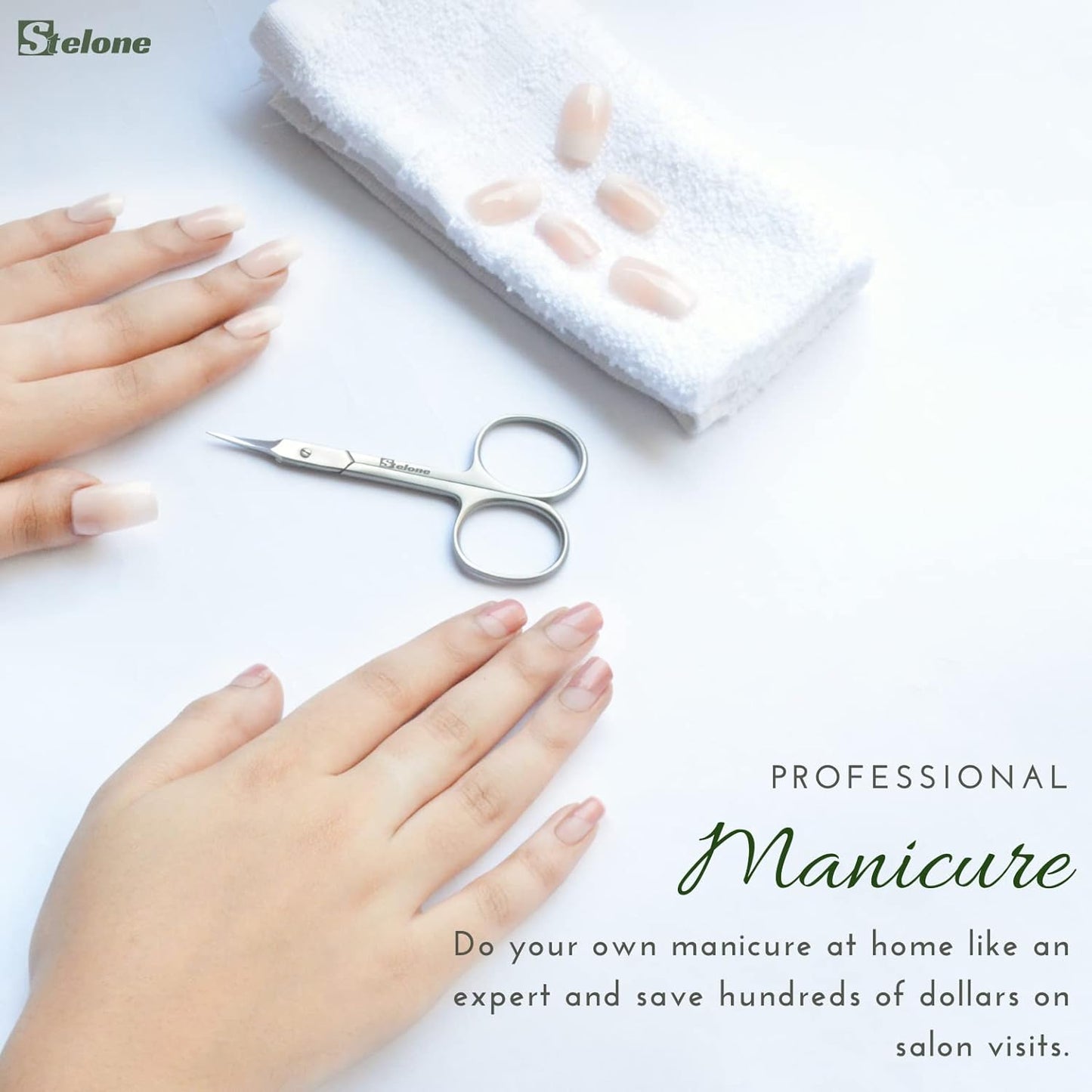 Premium Cuticle Scissors - Small Curved Stainless Steel Manicure & Beauty Scissor for Women