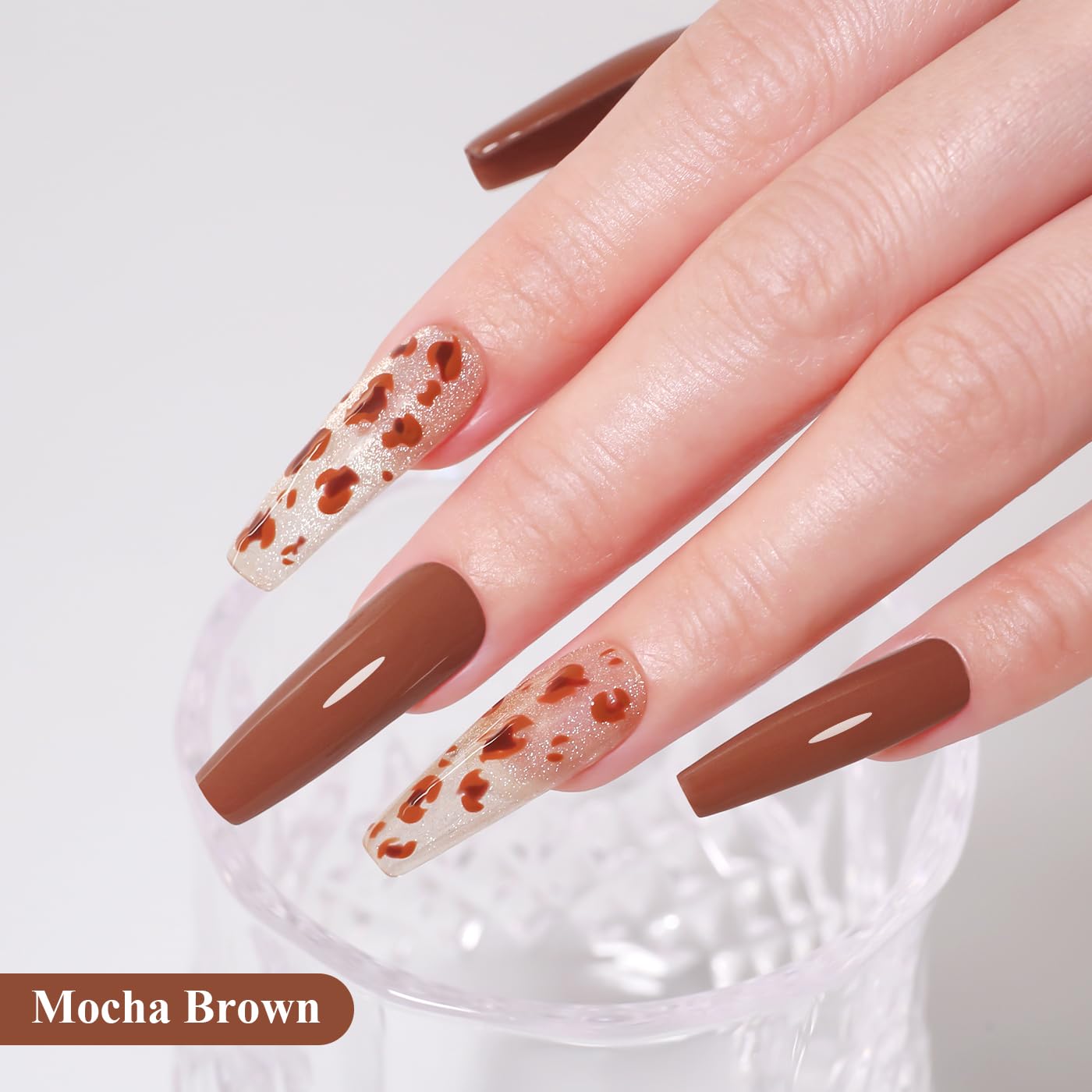 Imtiti Brown Gel Nail Polish, Mocha Brown Gel Polish Autumn Winter Soak Off UV LED High Gloss Art Manicure Salon DIY Design 10ML