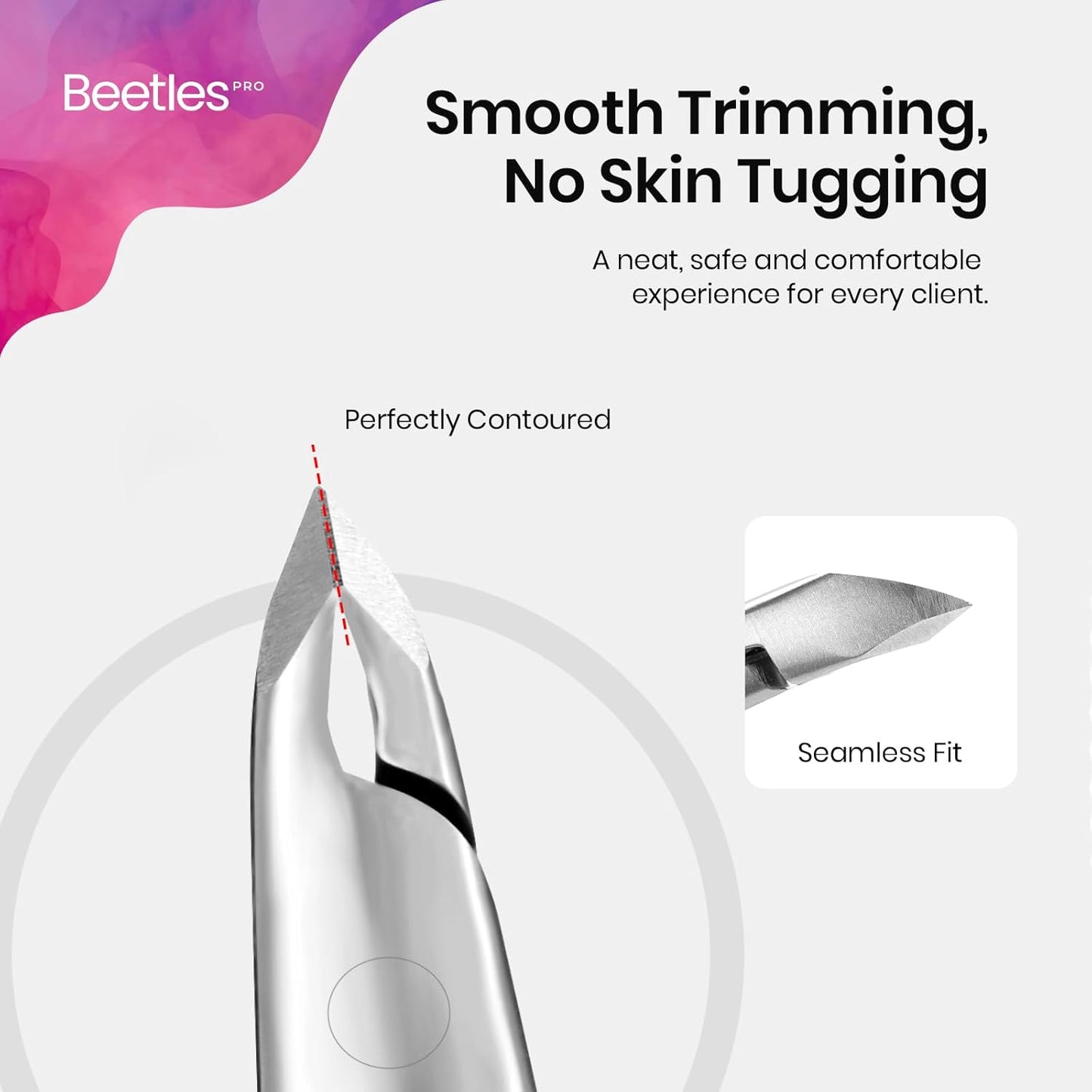 Beetles Pro 1-Pcs Cuticle Trimmer – Professional 4MM Blade Swan Neck Cuticle Nippers Stainless Steel Dead Skin Nails Nippers for Nail Care, Nail Art Prep – Salon Quality Manicure Tool