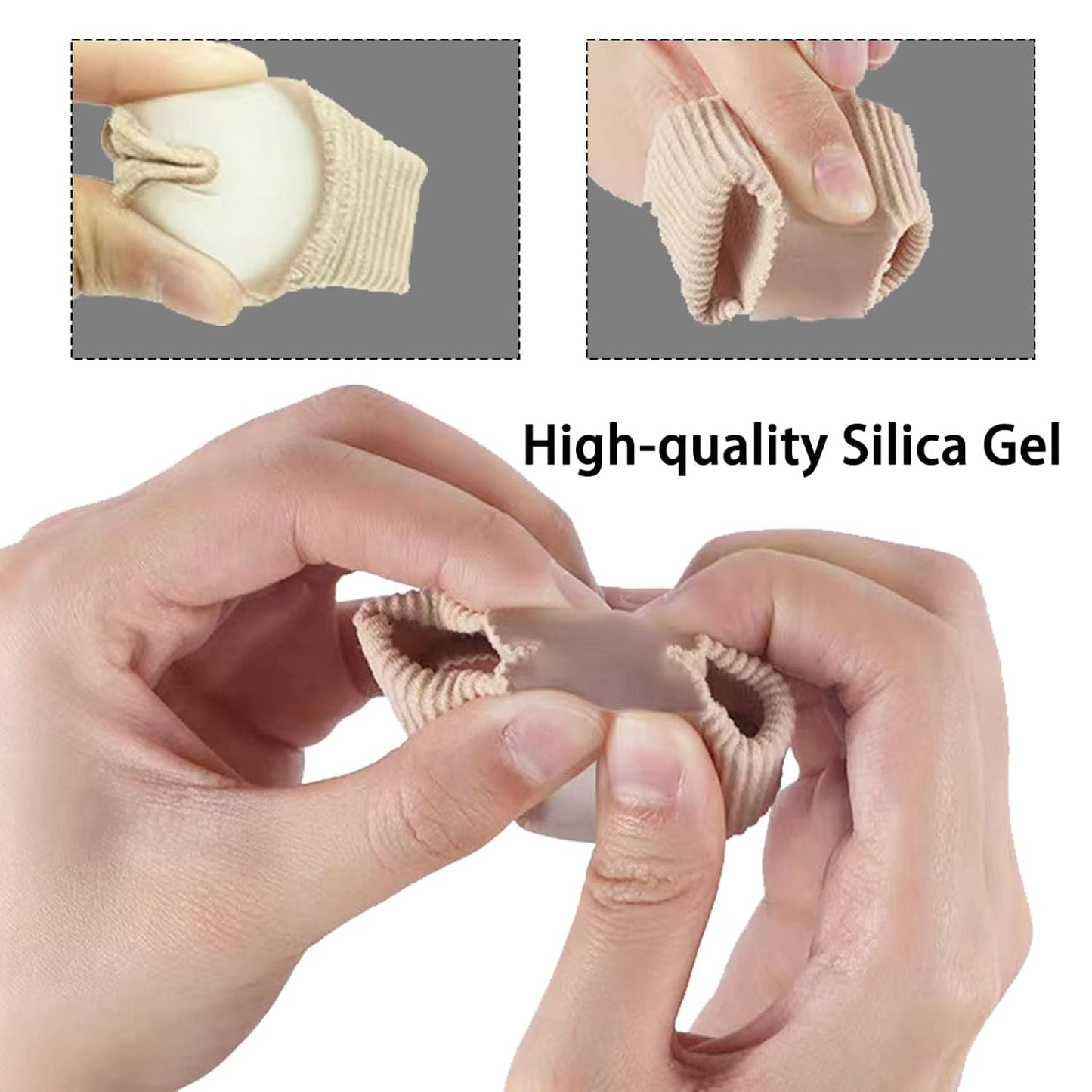 2PCS Gel Toe Separators for Overlapping Toes, Toe Spacers for Bunions Bunion Corrector for Women and Men, 2 Loops Bunion Corrector for First Two Toes