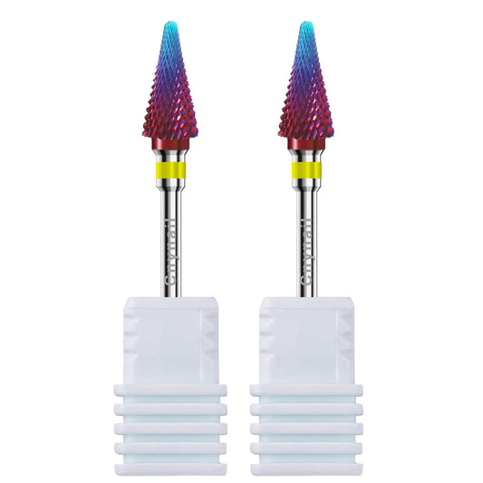 3/32" 2PCS Clean Umberllas Bits Extra Fine Grit Carbide Cuticle Cleaner Bit for Electric Nail Drills – Professional Manicure Tool for Nail Salons and Home Use (XF Grit. Purple)