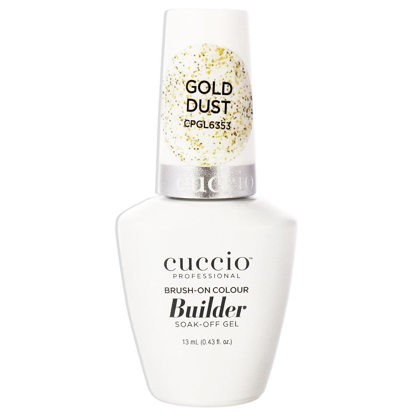 Cuccio Pro Brush-On Colour Builder Soak Off Gel - LED and UV Self-Leveling Lightweight Formula - Camouflages Re-Growth and Corrects Uneven Nail Beds - Base Coat - Gold Dust - 0.43 oz