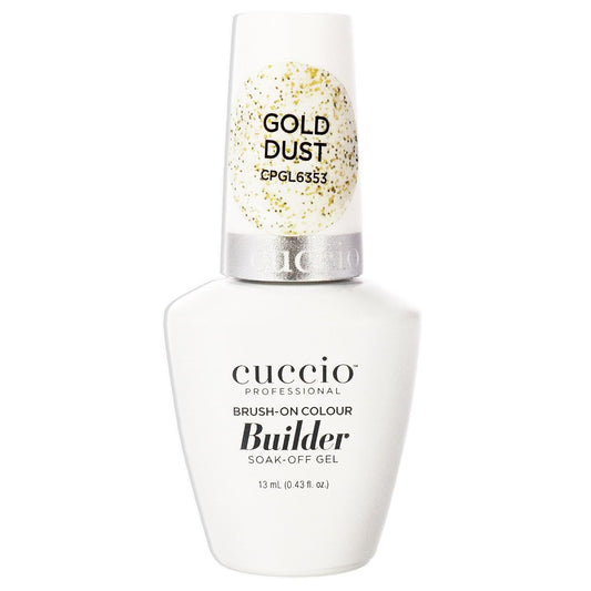 Cuccio Pro Brush-On Colour Builder Soak Off Gel - LED and UV Self-Leveling Lightweight Formula - Camouflages Re-Growth and Corrects Uneven Nail Beds - Base Coat - Gold Dust - 0.43 oz