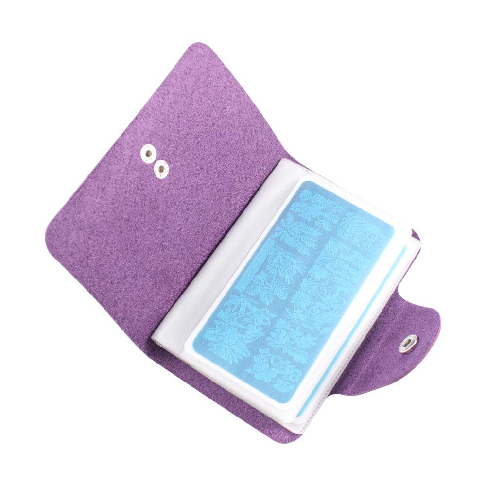 Purple Color Nail Art Stamping Plate and Accessories Organizer For 6X12cm Size Plate Organizer