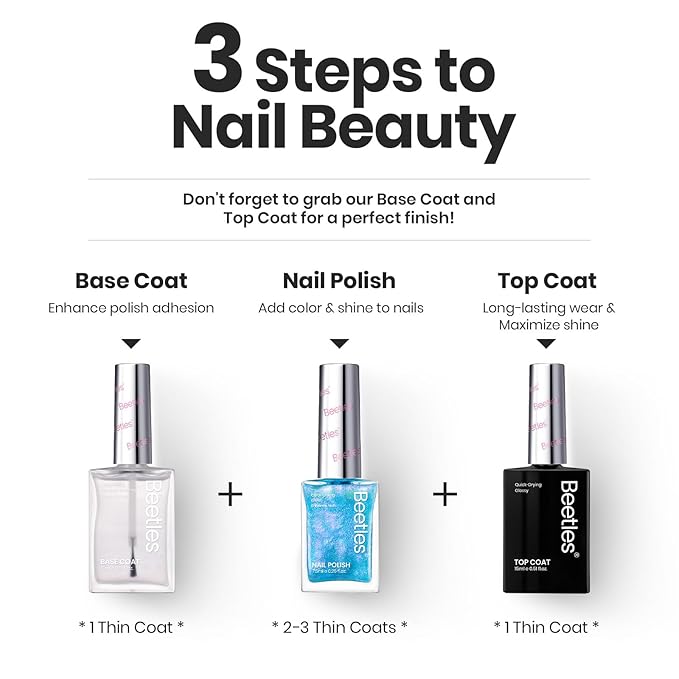 Beetles Pearl Nail Polish Set, 6 Colors Dreamy Pastel Quick Dry Nail Polish Kit, Glitter Long Lasting Shine DIY Manicure Gift for Women Girl Christmas Nail Art