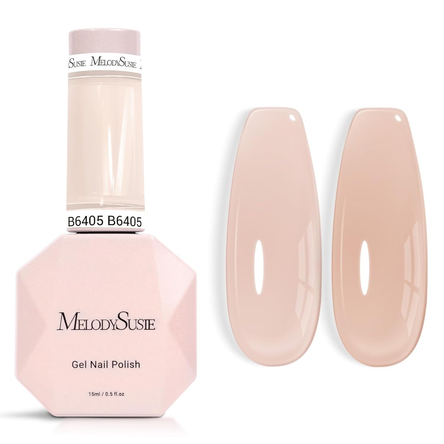 MelodySusie Jeweliver Gel Nail Polish, 0.5Fl.oz Nude Gel Polish Beige Color Soak Off UV LED Light Cure Gift for Women Manicure Nail Art DIY at Home B6405