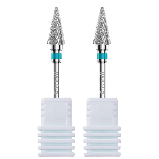 3/32" 2PCS Clean Umberllas Bits Medium Grit Carbide Cuticle Cleaner Bit for Electric Nail Drills – Professional Manicure Tool for Nail Salons and Home Use (M Grit. Silver)