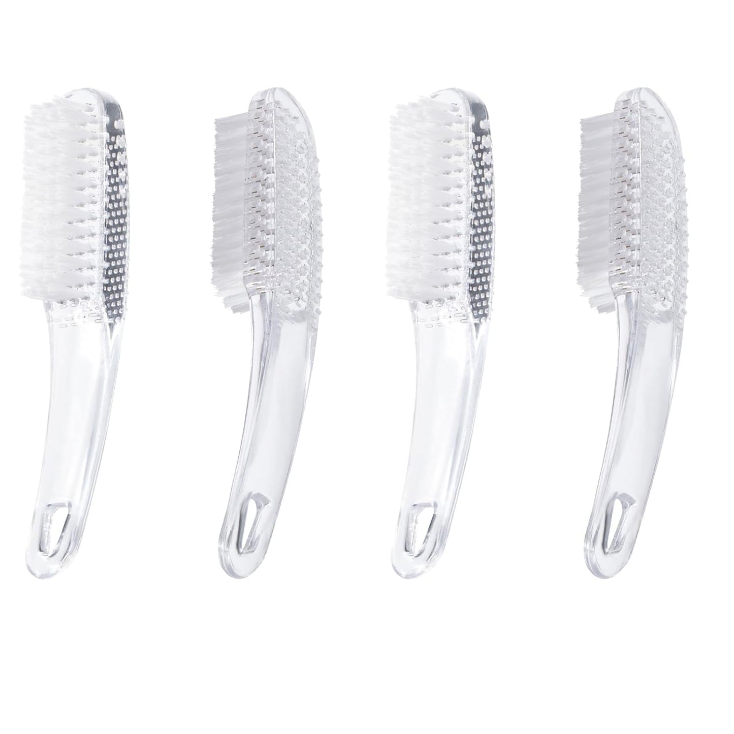 6 Pcs Handle Grip Nail Brushes for Cleaning, Long Handle Fingernail Cleaner, Hand Nail Toes Cleaning and Scrubbing Brushes, Pedicure Nail Scrubber Non-Slip for Men and Women, Clear