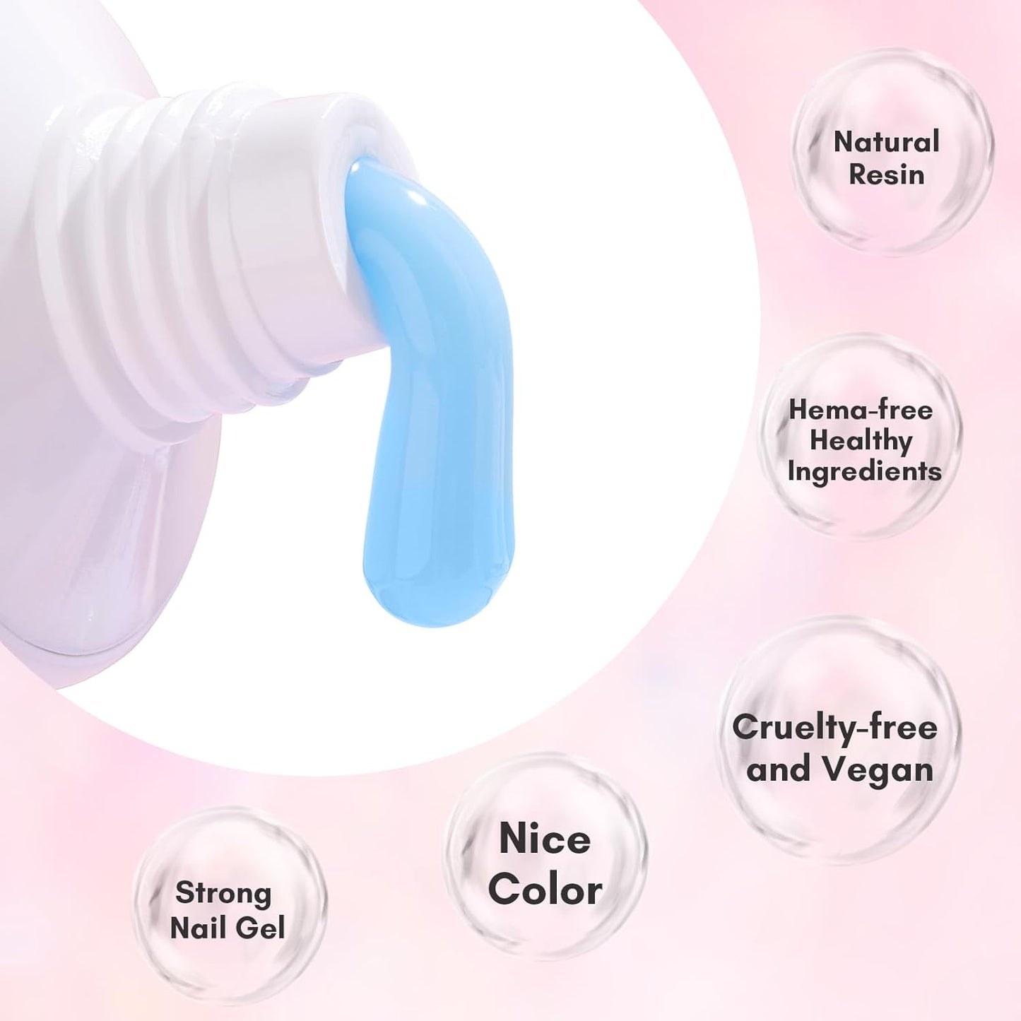 Makartt Poly Nail Gel: Tender Blue Color, 50ML Large Tubes, Strong Builder for Extension Strengthener 3D Diy, Half Solid Easy to Sculpt for Nails, Multifunctional Manicure Supplies Home Salon-Icy Blue
