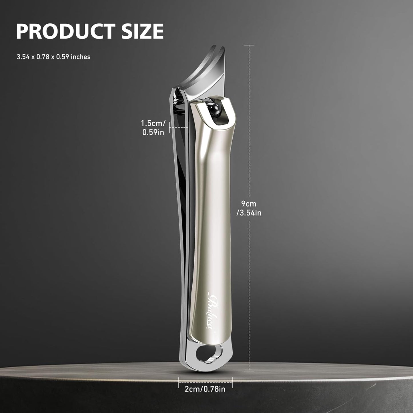 BALUCA Slanted Blade Ingrown Toenail Clippers for Thick Toenails, Angled Toe Nail Fingernail Cutter Trimmer for Seniors and Men - Champagne