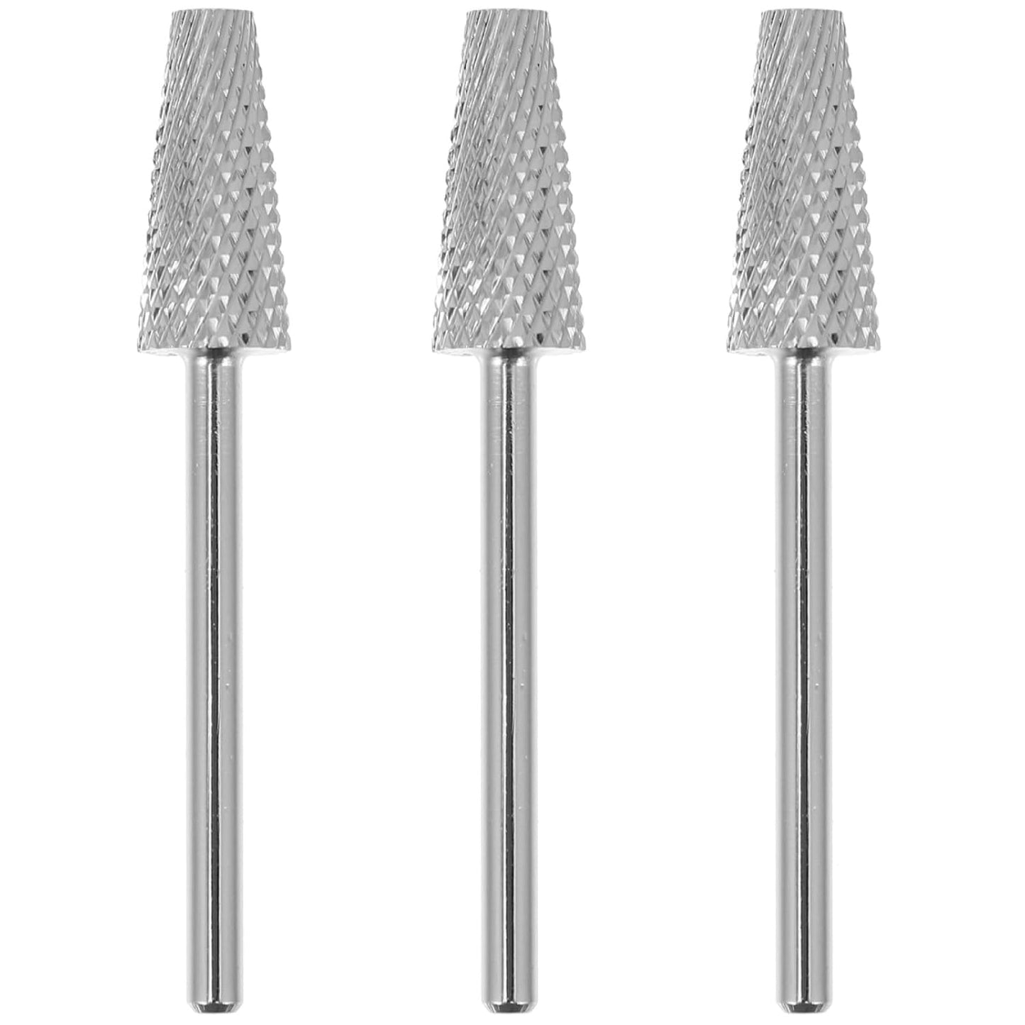 minkissy 3pcs Tapered Barrel Carbide Nail Drill Bit for Nail Polisher Tungsten Steel Conical Nail Drill Head Nail Art Supplies for Electric Nail File Manicure Pedicure