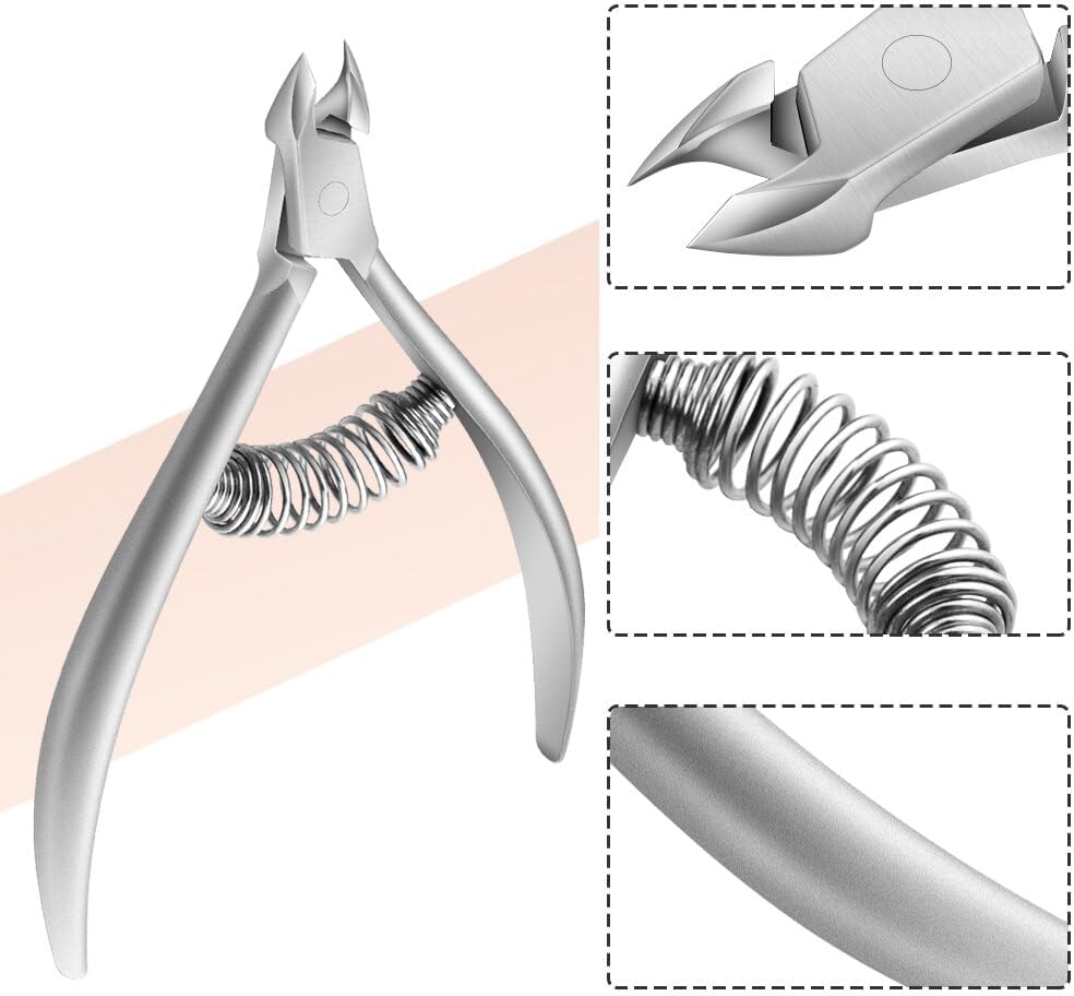 Cuticle Nipper Cuticle Remover Cuticle Trimmer Stainless Steel Cuticle Cutter Clipper Nail Tools for Fingernails and Toenails