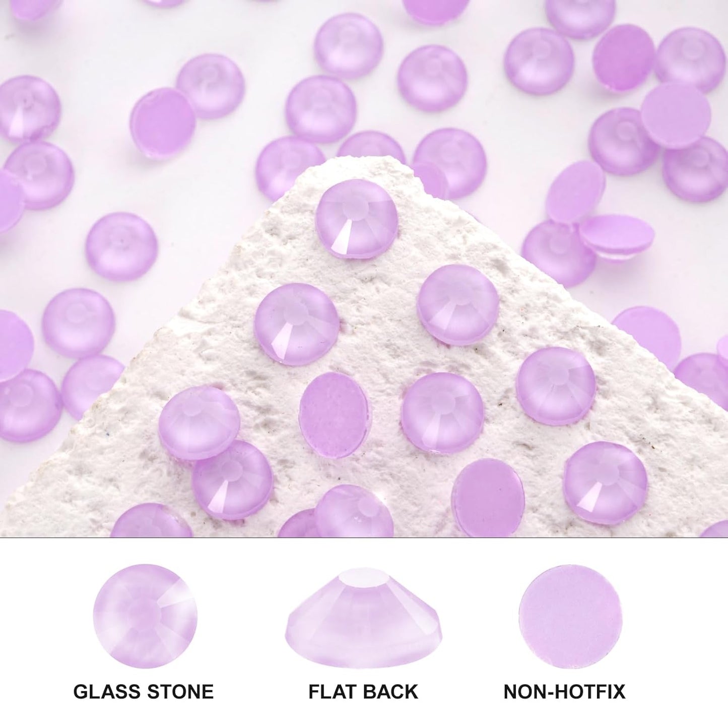 Novani 576 Pieces Flatback Rhinestones Glass Round Gems Mocha Lt.Purple Crystals for Nail Art DIY Crafts Clothes Shoes,SS30,6.4-6.6mm