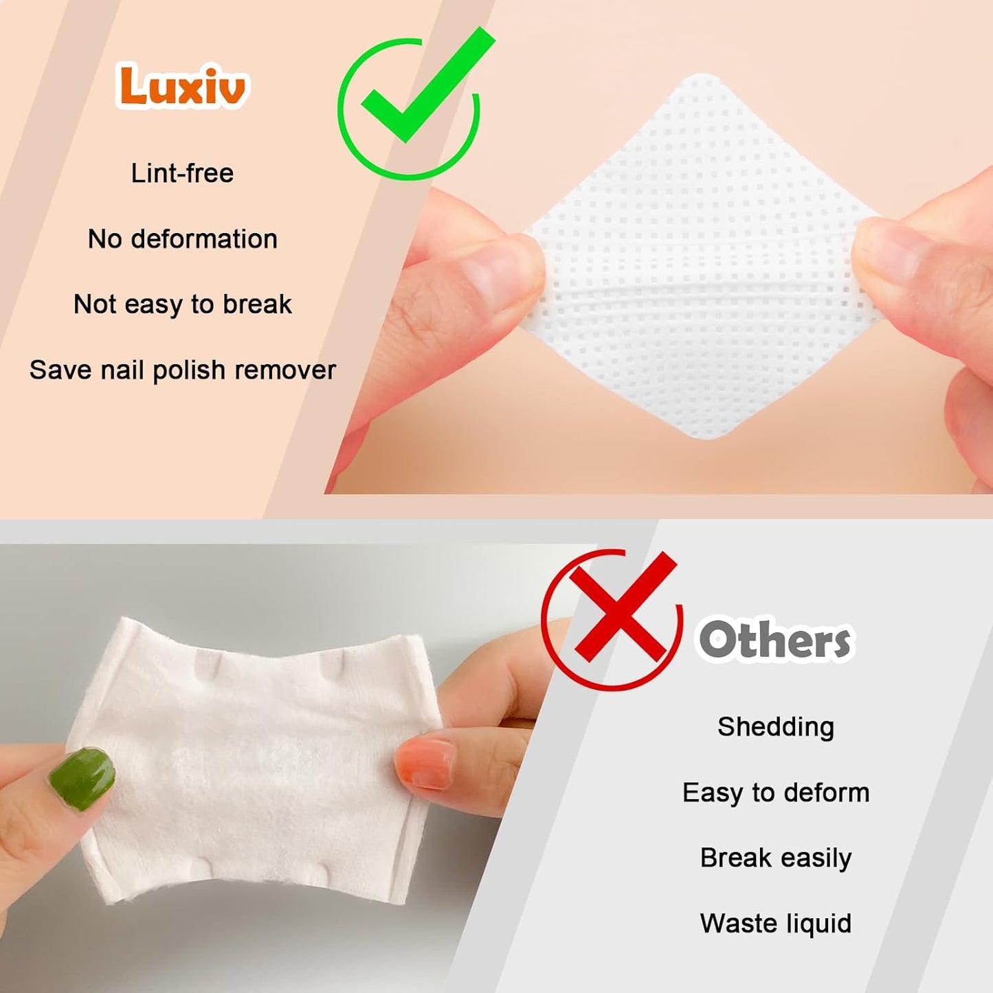 1080 + 3 Pcs Lint Free Nail Wipes Kit, Disposable Nail Polish Remover Pads Non-Woven Nails Eyelash Extensions Wipes, Nail Polish Remover Wipes with 200 ML Bottle, 2 Pcs Cuticle Pusher (Pink+white)