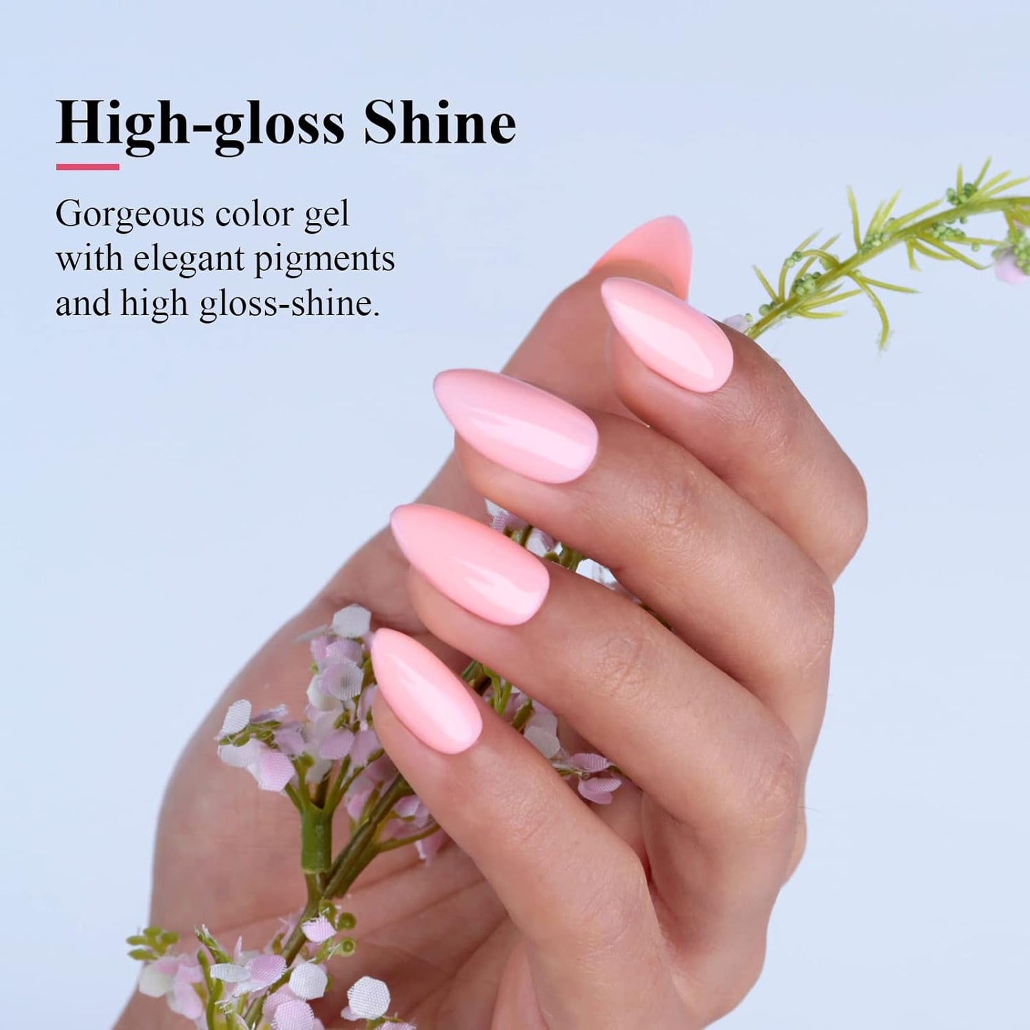 Imtiti Pastel Gel Nail Polish,0.5 Fl Oz Pastel Milky Pink Gel Polish Soak Off LED U V Nail Gel Polish Spring Summer Easter Gel Nail Polish DIY Nail Art Starter Manicure Salon Gel Nail Kit