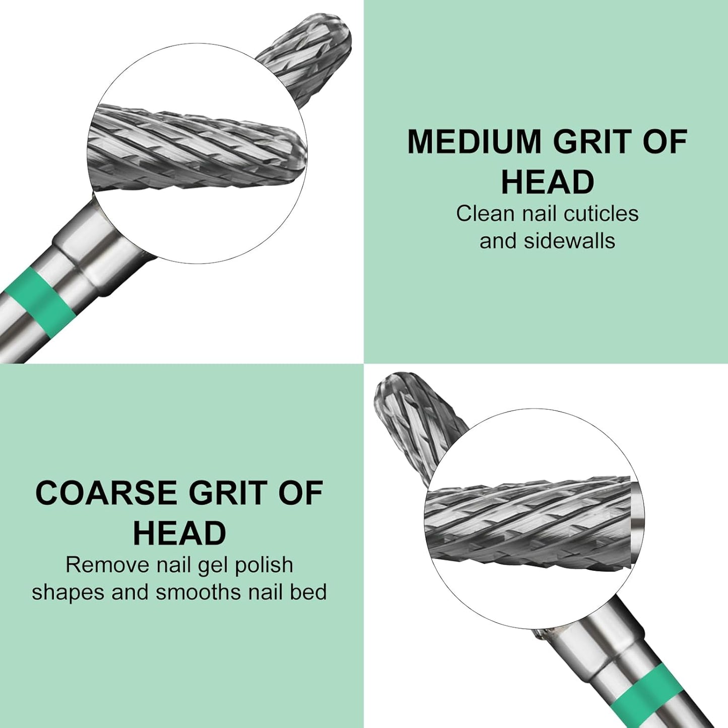 Tapered Nail Drill Bits,Cone Shape Tungsten Carbide Electronic Nail Drill Bit for Acrylic Gel Nails Dual Nail Form Remove,3/32 Inch Nail Bit for E-File Nail Drill(Coarse)