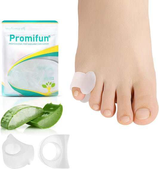 Toe Separators for Women Gel Toe Separators for Overlapping Toes, Bunions, Big Toe Alignment, Corrector and Spacer, Preventing Rubbing Relieve Pressure (Pinky, 12 Pack, Clear)