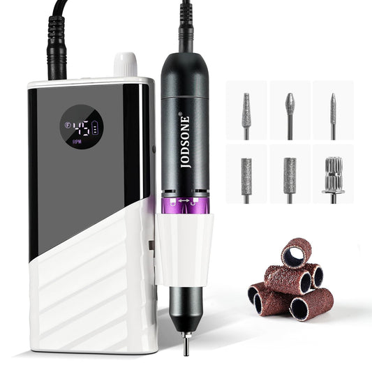 JODSONE Professional Nail Drill 45000 RPM Rechargeable Nail File for Nail Gel Removal Low Noise Portable for Home and Salon