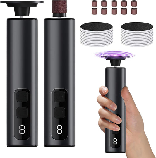 Electric Callus Remover for Feet, 9 Speed Rechargeable Pedicure Tools for Feet, Callous Remover Tool for Remove Cracked Heels and Feet Scrubber Dead Skin, Replaceable Sandpaper Discs, Battery Display