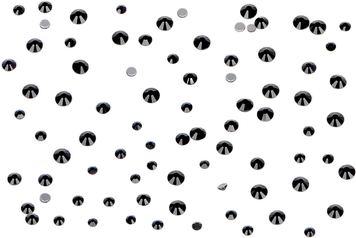 Bymitel 7200 Pieces 6 Mixed Sizes Glue Fix on Glass Rhinestones Round Crystal Gems Flatback for DIY Jewelry Making with one Picking Pen(Mix: SS3-SS10/7200PCS, Black)