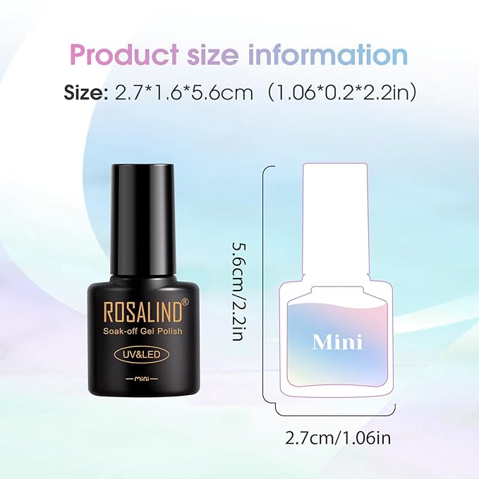 ROSALIND Neon Gel Nail Polish, 8 Colors Hot Pink Neon Orange Green Gel Polish, Bright Colors Purple Gel Polish Neon Pink Rainbow Collection Nail Art Gift DIY at Home