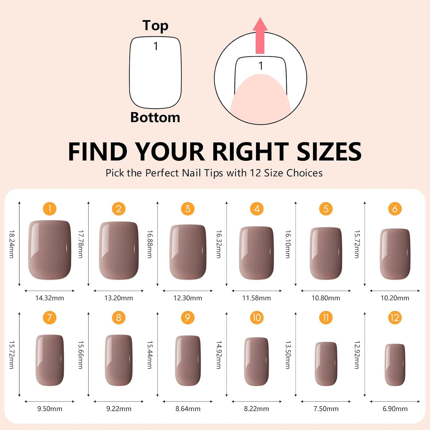 Makartt Press on Nails Kit: Short Deep Neutrals Coffin Tips in 6 Styles 144PCS, Natural Fit with Adhesive Tabs, Glue, and File, Manicure Set for Home Salon