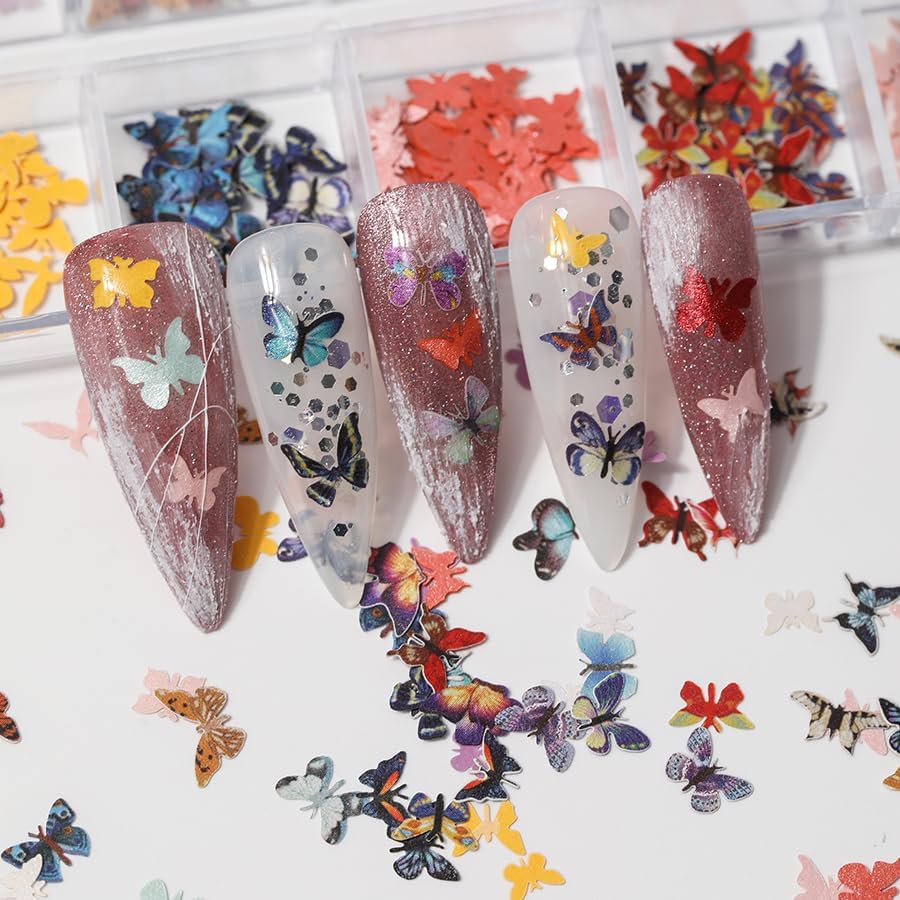600Pcs 3D Mixed Colorful Flower Nail Art Charms Sequins Decals Colorful Mixed Leaves Daisy Design Slice Nail Flowers Ultra Wood Pulp Flakes Sequins 3