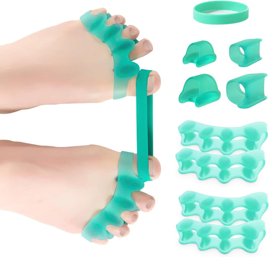 Hammer Toe Corrector Toe Spacers - 9 Pack Gel Toe Spreaders - Toe Straighteners Realign Bent, Curled, Crooked, Claw, Hammer Toes - Toe Stretchers for Men and Women