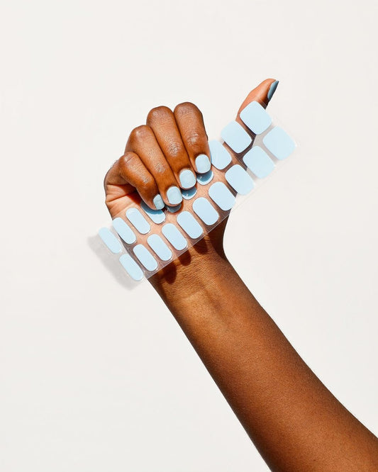 Single Manicure Set - Wrapped Sticker Fingernail Set for a DIY, At-Home Gel Polish Manicure, Salon-Worthy and Easy to Apply - Set of 20 Nails - Lamp Not Included (Emotionally Arctic)