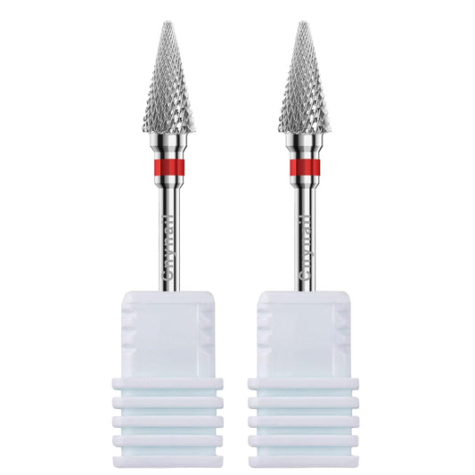 3/32" 2PCS Clean Umberllas Bits Fine Grit Carbide Cuticle Cleaner Bit for Electric Nail Drills – Professional Manicure Tool for Nail Salons and Home Use (F Grit. Silver)
