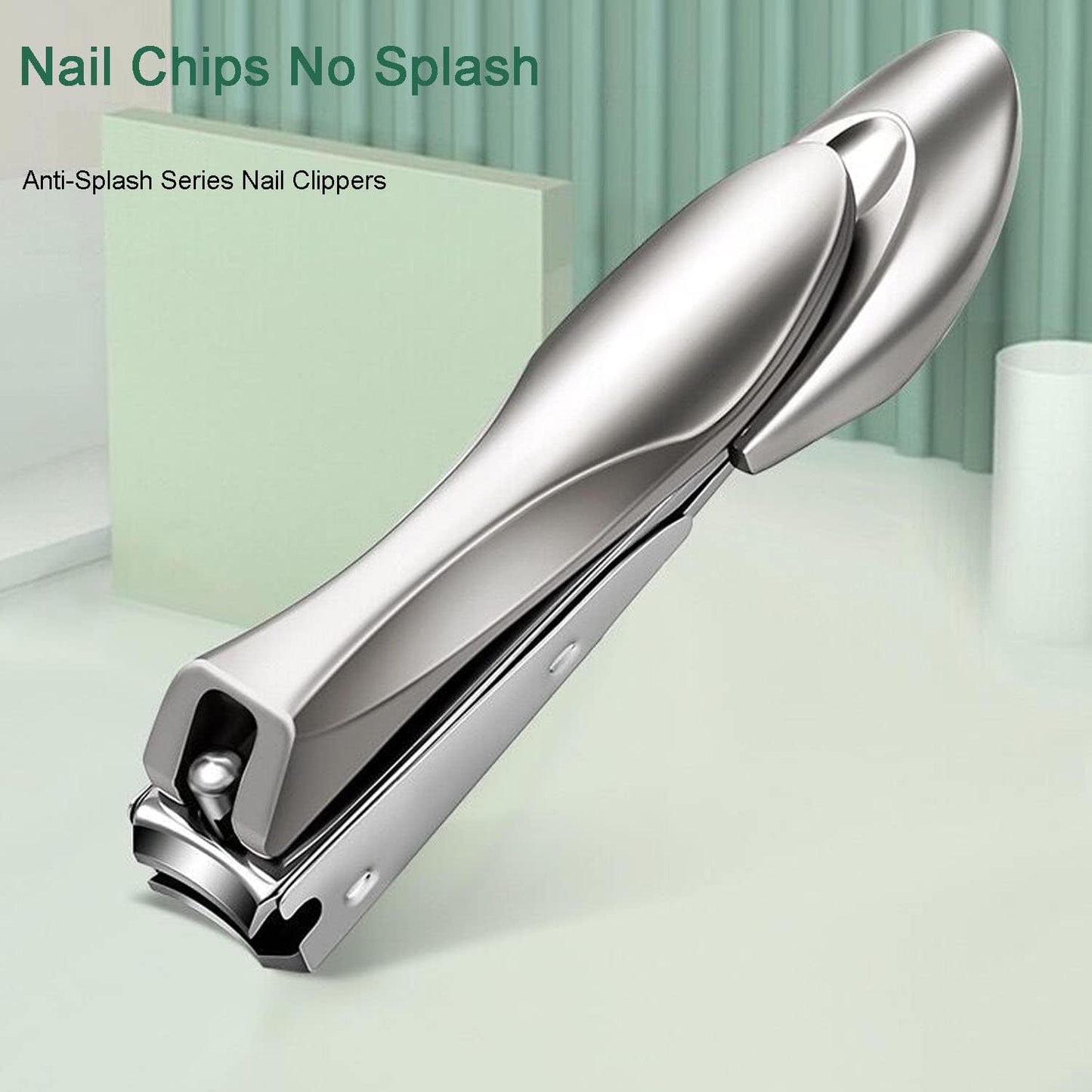 Nail Clippers with Catcher for Thick Toenails and Fingernail, Professional Sharp Nail Clippers for Men and Women Grey