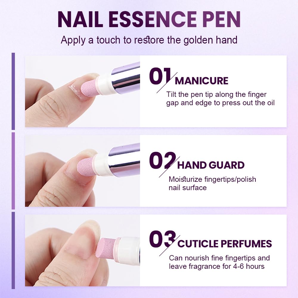 Yilia 2025 Upgrade 3-in-1 Nail Care Pen, Cuticle Oil Pen & Pusher with Ceramic Tip, Softening & Strengthening Nail Care (2 Pack)