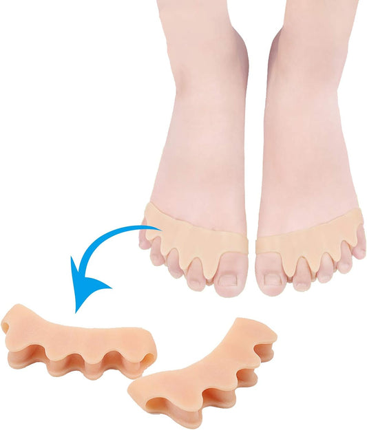 Toe Separators & Spacers,Use for Health & Beauty Pedicures,Plantar Fasciitis, Hammer Toes, Claw Toes & Other Foot Conditions,Pedicures for Men and Women(2 Pcs) - Beige