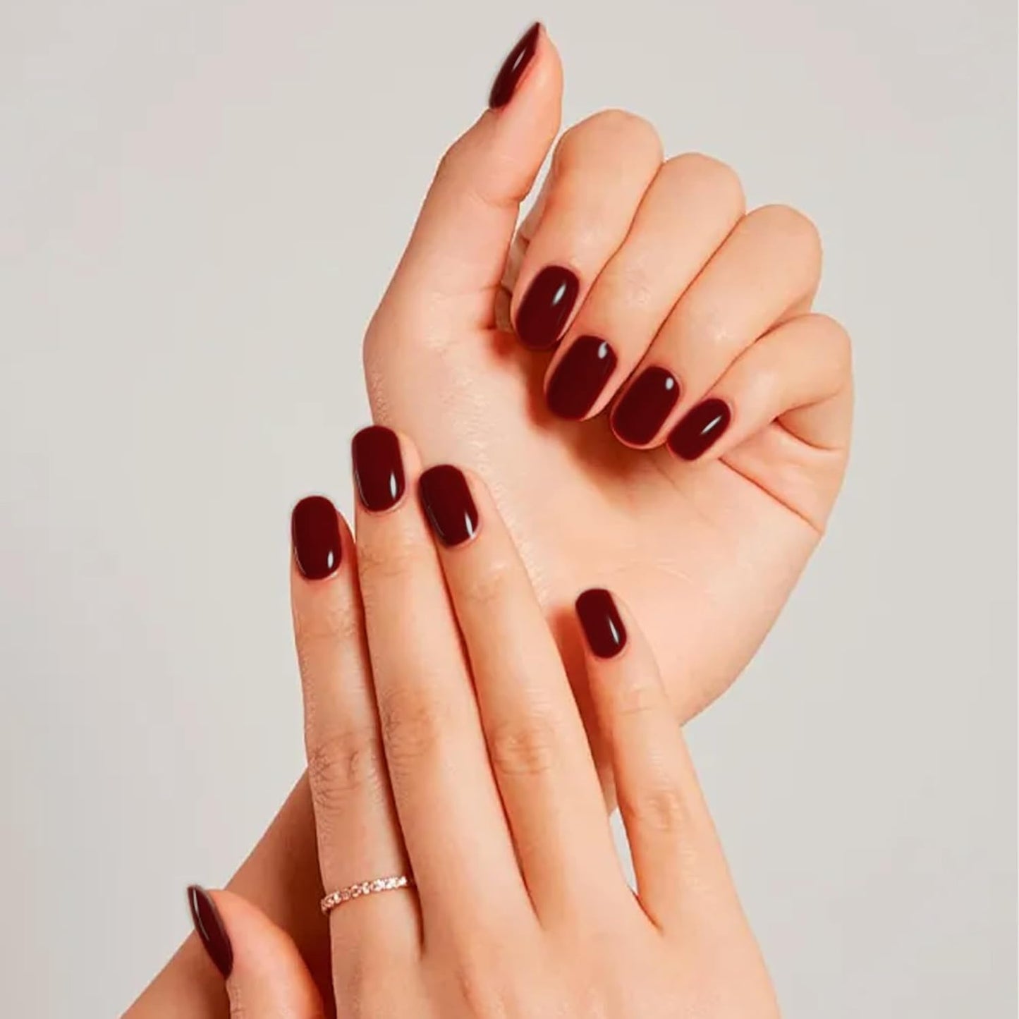 Semi Cured Gel Nail Strips-Sweat Resistant Adhesive,Sports & Shower Safe,Glossy Press Ons,18 Size Designs Works with Any UV/LED Lamps(Chilly)