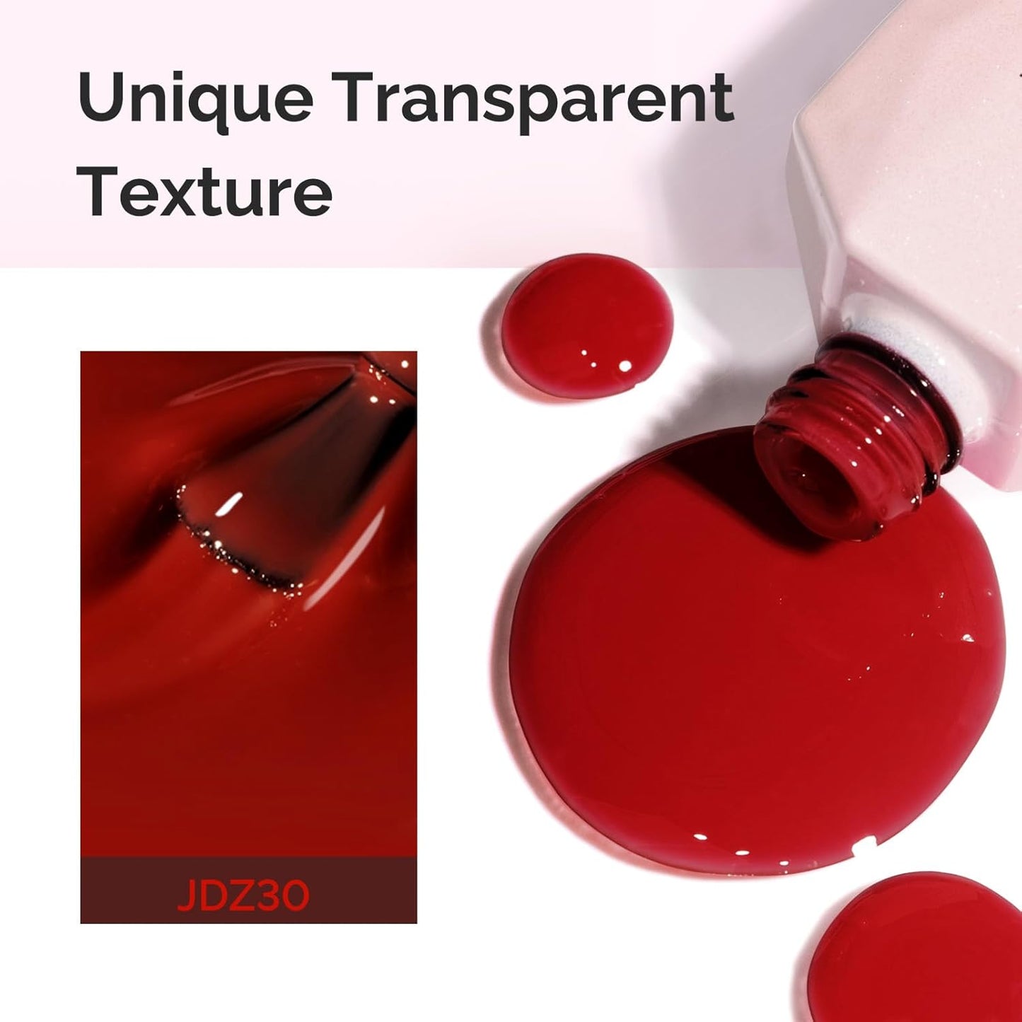 MelodySusie Red Gel Nail Polish, 0.5Fl.oz Jeweliver Jelly Nail Polish Translucent Cherry Red Deep Color Sheer Soak Off UV LED Light Cure Gift for Women Nail Art Manicure JDZ30
