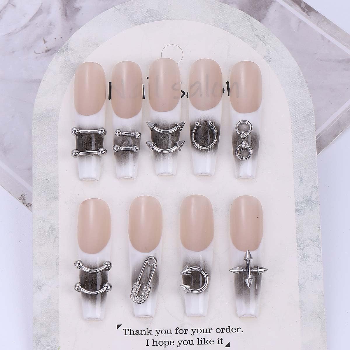 Metal Punk Nail Art Studs: 12 Grids Mixed Sizes Rivet Steel Beads Cross Nails Charms with Tweezers and Pen- Y2K Alloy Ring Gothic Nail Accessories for Women - DIY Craft Decoration Manicure Supplies