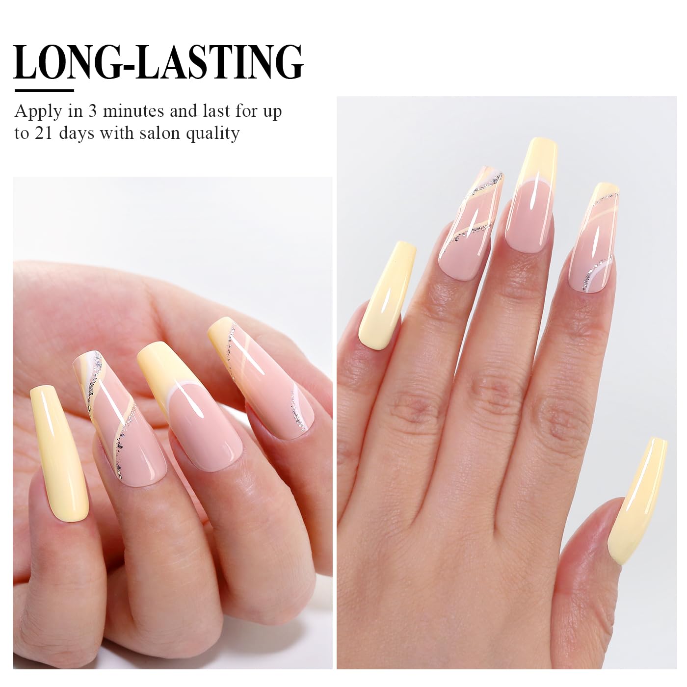 Imtiti Yellow Gel Nail Polish, Butter Yellow Nail Gel Polish High Gloss Soak Off UV LED Spring Summer Art Manicure Salon DIY Design 10ML