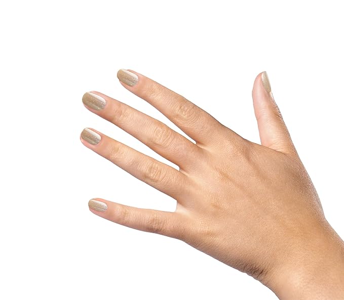 duri 200 Pure Ice Nail Polish, White with Gold Metallic Shimmer Fine Glitter, Fast Drying, Semi Sheer, Lasting, 0.45 Fl Oz
