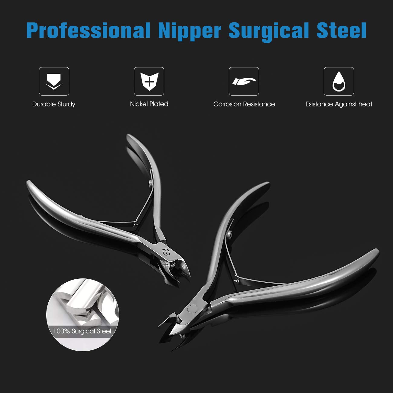 FERYES Cuticle Clipper Professional Manicure and Pedicure Cuticle Remover Tools, Medical Grade Stainless Steel Cutial Cutter, 6mm Jaw- 1 Piece (Silver)