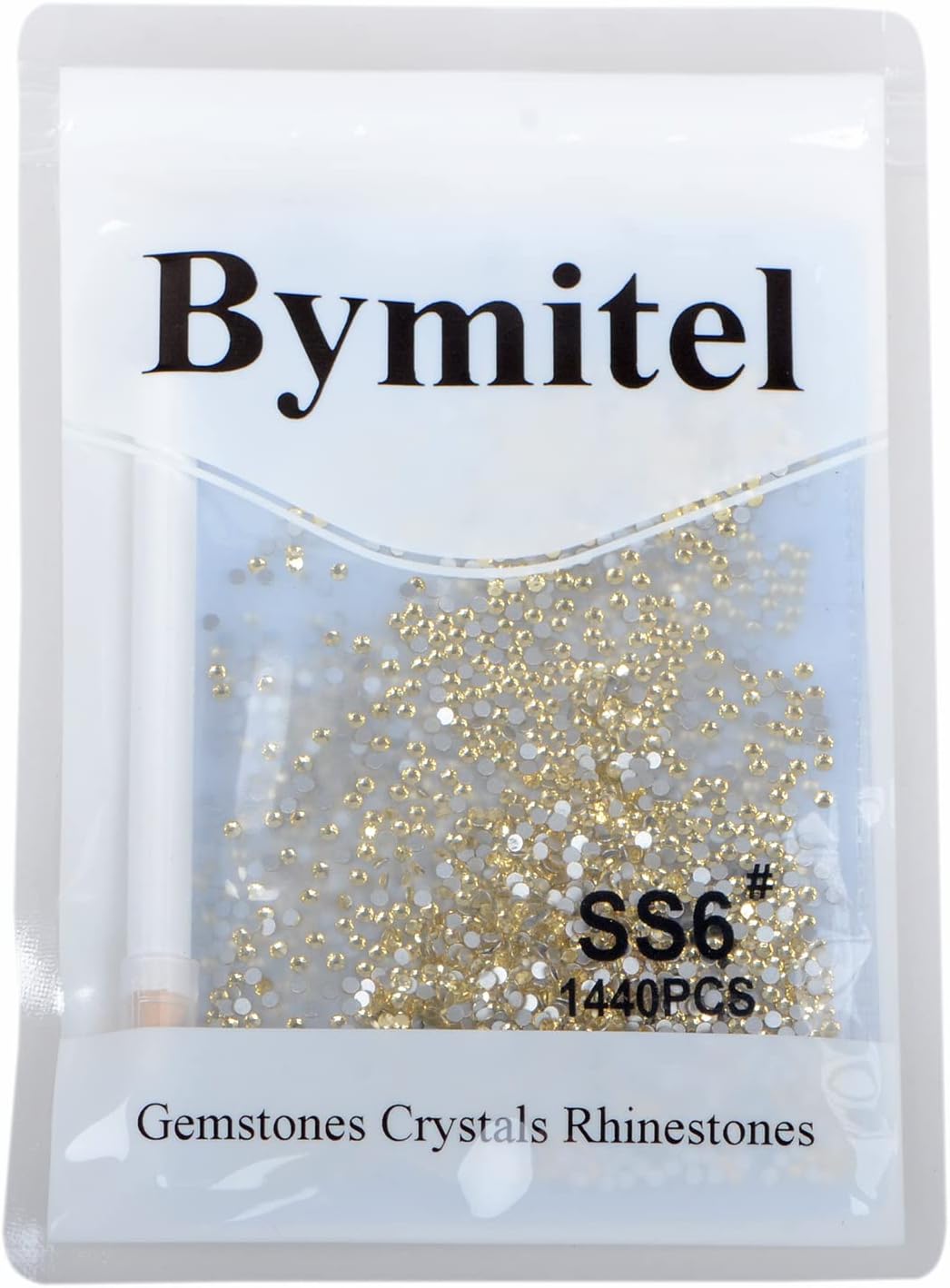 2880PCS Art Nail Rhinestones Non Hotfix Glue Fix Round Crystals Glass Flatback for DIY Jewelry Making with one Picking Pen (ss6 2880pcs, Jonquil)