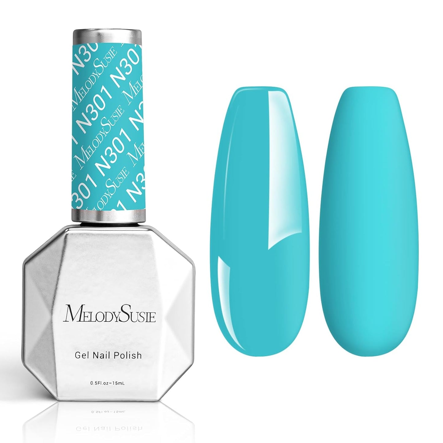 MelodySusie Thick Turquoise Blue Gel Nail Polish,0.5fl oz Nails Soak Off UV LED Light Blue Gel Polish Christmas Gift for Women Nail Art Manicure Salon DIY Nail Design Decoration at Home-N301