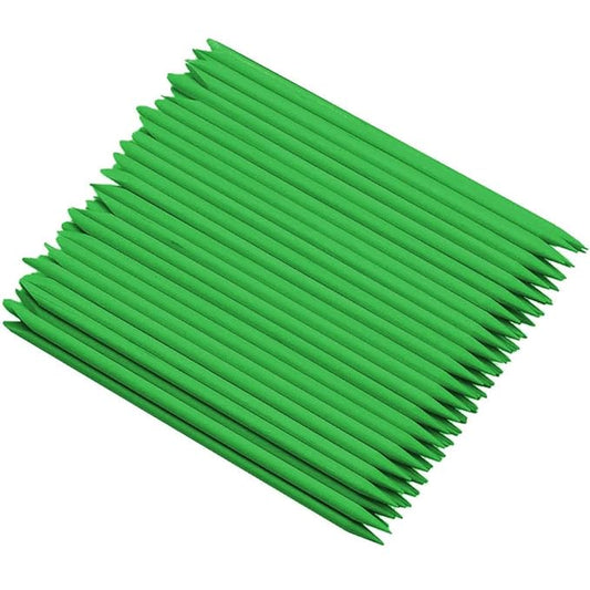100 Pcs Orange Wood Nail Sticks Double Sided Multi Functional Cuticle Pusher Manicure Pedicure Tool for Manicure Pedicure Green